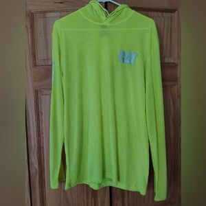 Caterpillar Men's High Visibility Yellow Cat Long Sleeve T-shirt Hoodie